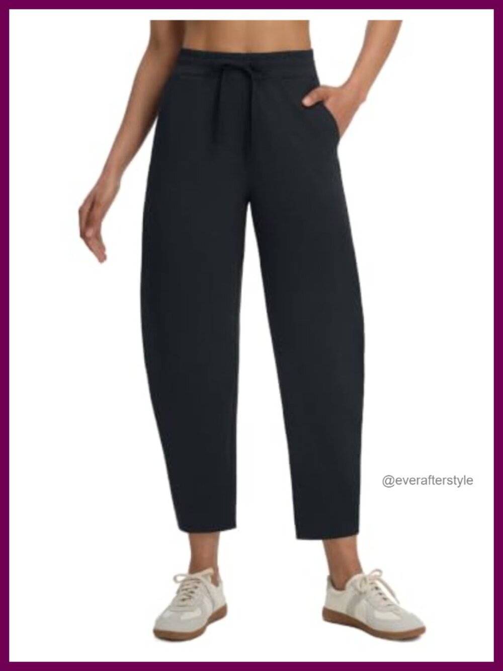 Women's Barrel Pants with Zipper Pockets Drawstring Athletic Lounge Work Travel
